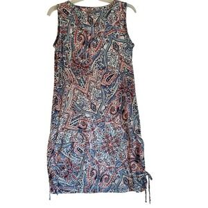 T by TALBOTS Dress Womens Small Petite Blue‎ Scrolling Paisley Classic Summer